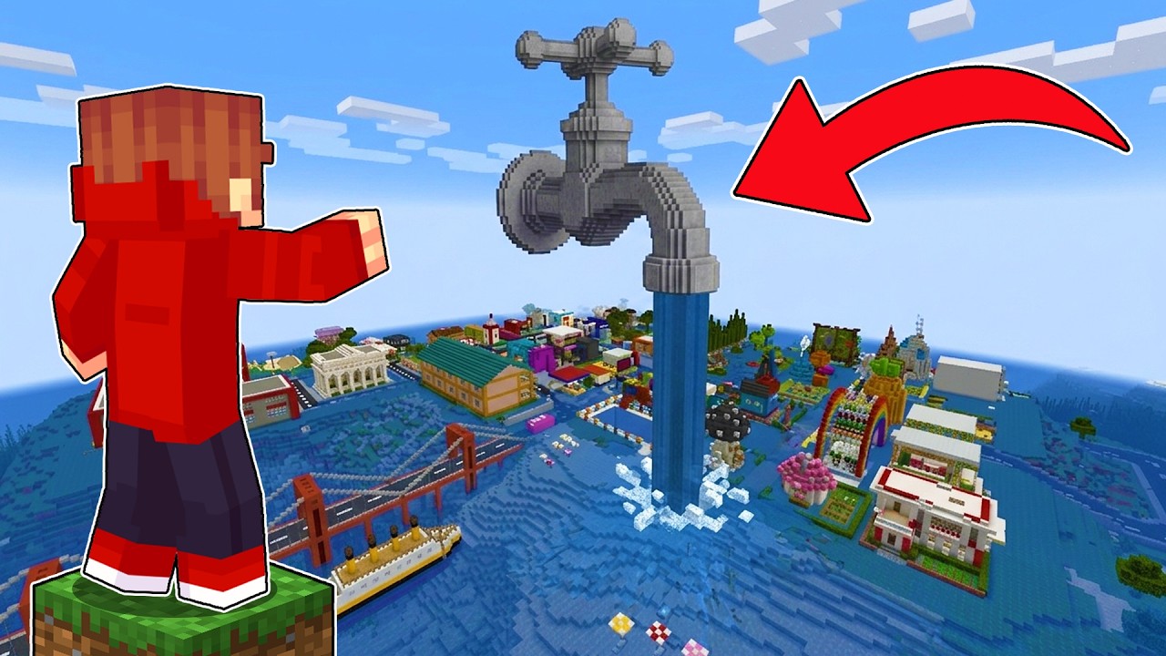Flooding The World To Prank My Friends in Minecraft!