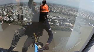 Rope Access Window Cleaning - Gopro Footage #1 - Brisbane