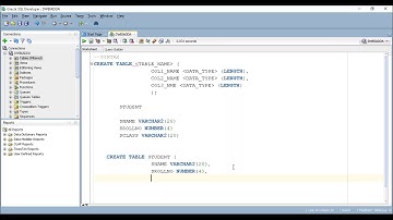 HOW TO CREATE TABLE IN ORACLE
