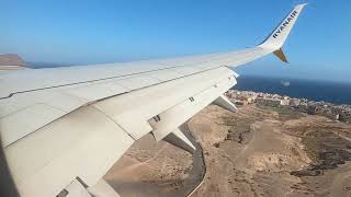 Lądowanie na Teneryfie 08 2023 Tenerife Airport. Landing.