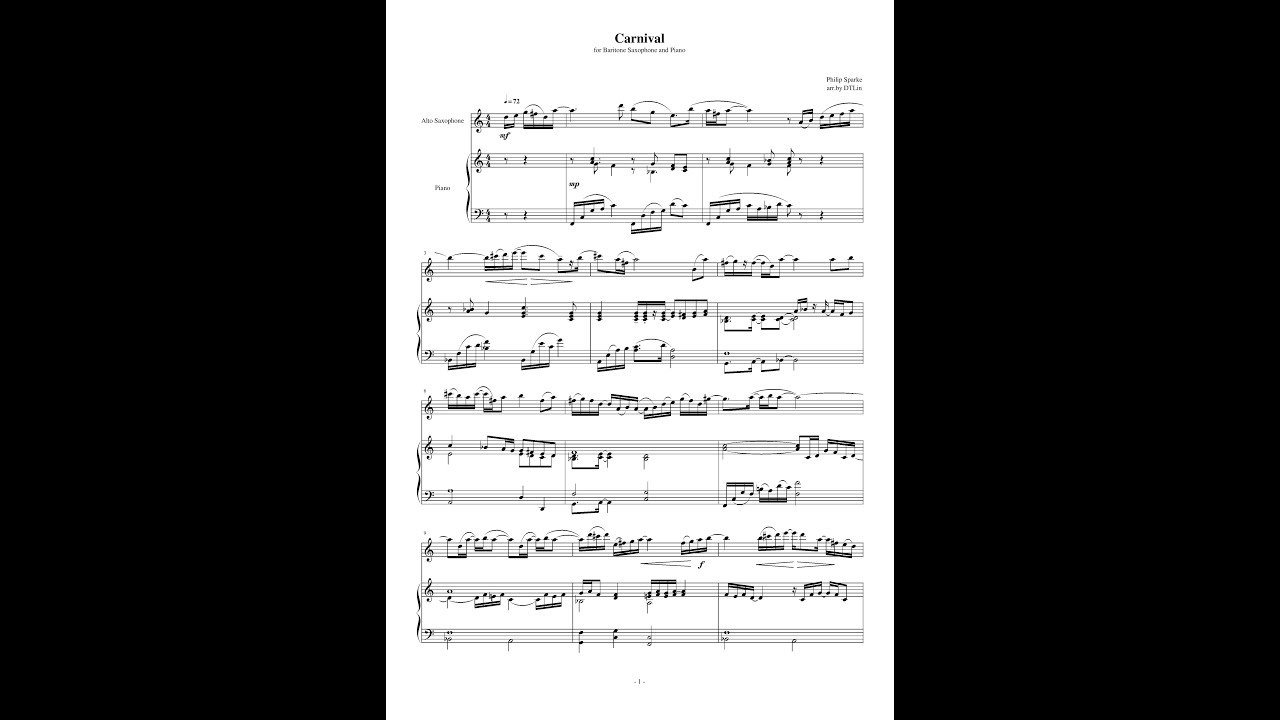 Carnival (Piano) - Philip Sparke (Arr. by DtLin) - YouTube