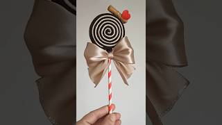 Valentine&#39;s Day Chocolate Lollipop 🍫❤️ Handmade Faux Lollipop #love #lollipopcandy #etsy #shorts