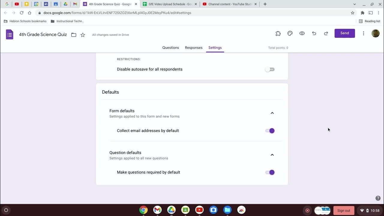 Create a Google Form, Determine Settings, and Set Response Destination