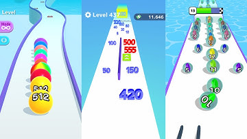 Ball Run 2048 vs Number Master vs Marble Run 3 in one Gameplay
