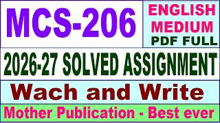MCS 206 solved assignment 2026-27 || mcs 206 solved assignment 2027 in English || ignou mcs206
