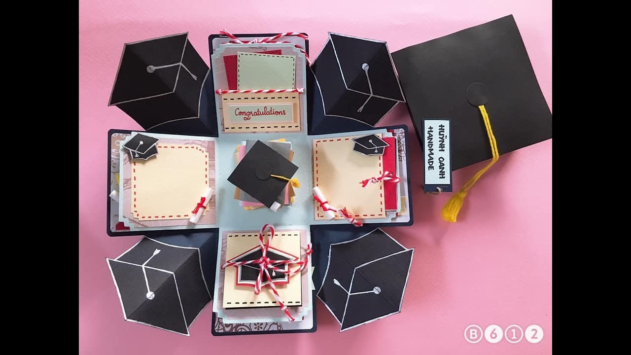 Graduation Exploding Box 🎓🎓🎓 Explosion Box - Huỳnh Oanh Handmade - YouTube