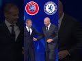 Chelsea receive a special award for winning all six UEFA trophies at the #UCLdraw 🔵👏