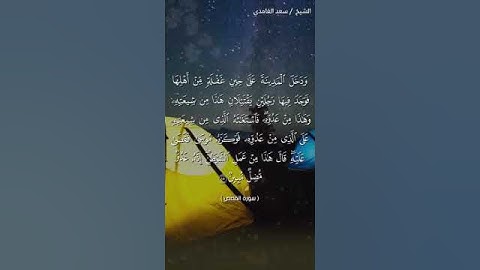 (القارئ)الشيخ سعد الغامدي {سورة القصص}ودخل المدينة على حين غفلة