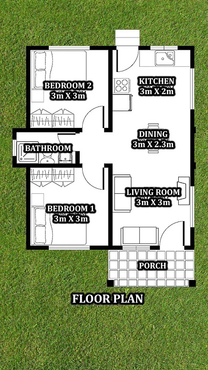 Floor Plan | 2 Bedrooms #floorplan #housedesign #houseplan