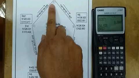 Linear Misclosure Traverse Calculation Using Casio fx5800p Calculator