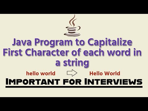 Java program to Capitalize the first character of each word in a string | Program 4 | In Telugu