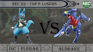 NEC 22 Pokkén DX Off-Stream Top 8: InC | Flegar (Lucario) vs Aldrake (Garchomp)