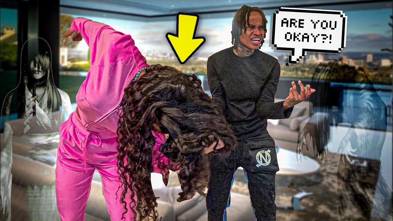 FIGHTING MY IMAGINARY SIDE GIRL IN FRONT OF JAZZ AND THE FOE HOUSE😂👻| *CALLED MENTAL HOSPITAL?*