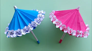 How to make a paper umbrella that open and close | Flower POP UP umbrella / origami Umbrella