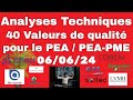 Analyses techniques socits de qualits  rubis pea peapme  asml air liquide lvmh et 