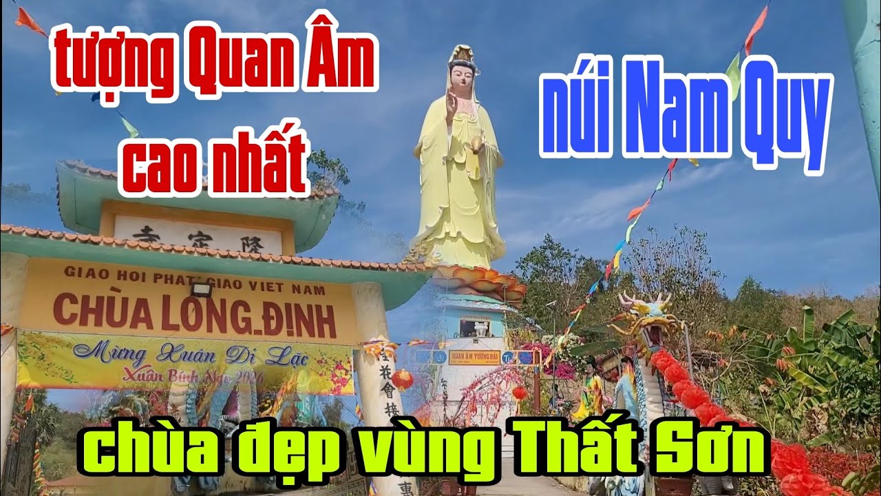 núi Nam Quy tượng Quan Âm cao phía sau chùa Long Định