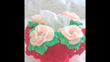 #crochet round tissue paper box for empty ice-cream box.#easy crochet #diy#beginners.#bestoutofwaste