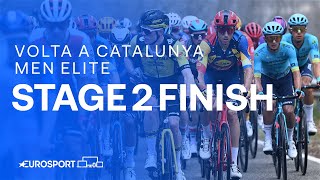 HEAVY RAIN pours down at Vallter 2000 🥶 | Stage 2 Finish Volta a Catalunya 2024 | Eurosport Cycling