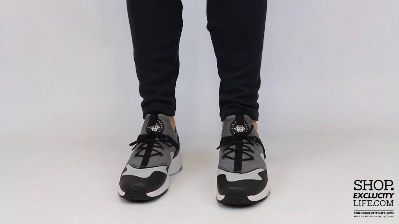 Nike Huarache Utility Black Light Grey feet Video Exclucity - YouTube