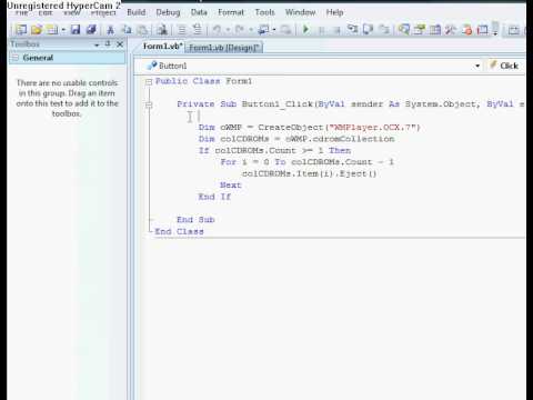Visual Basic 2008 Disc Ejecter