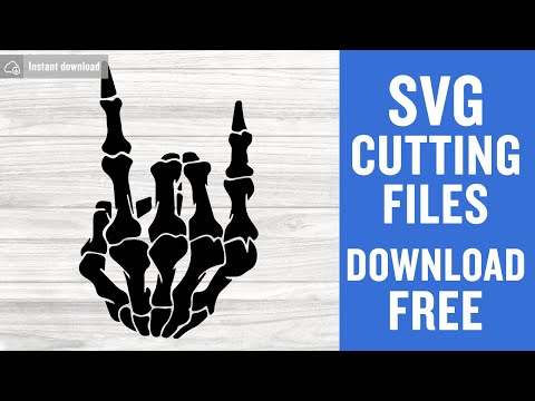 Skeleton Rock Horns Svg Free Cutting Files for Silhouette Free Download