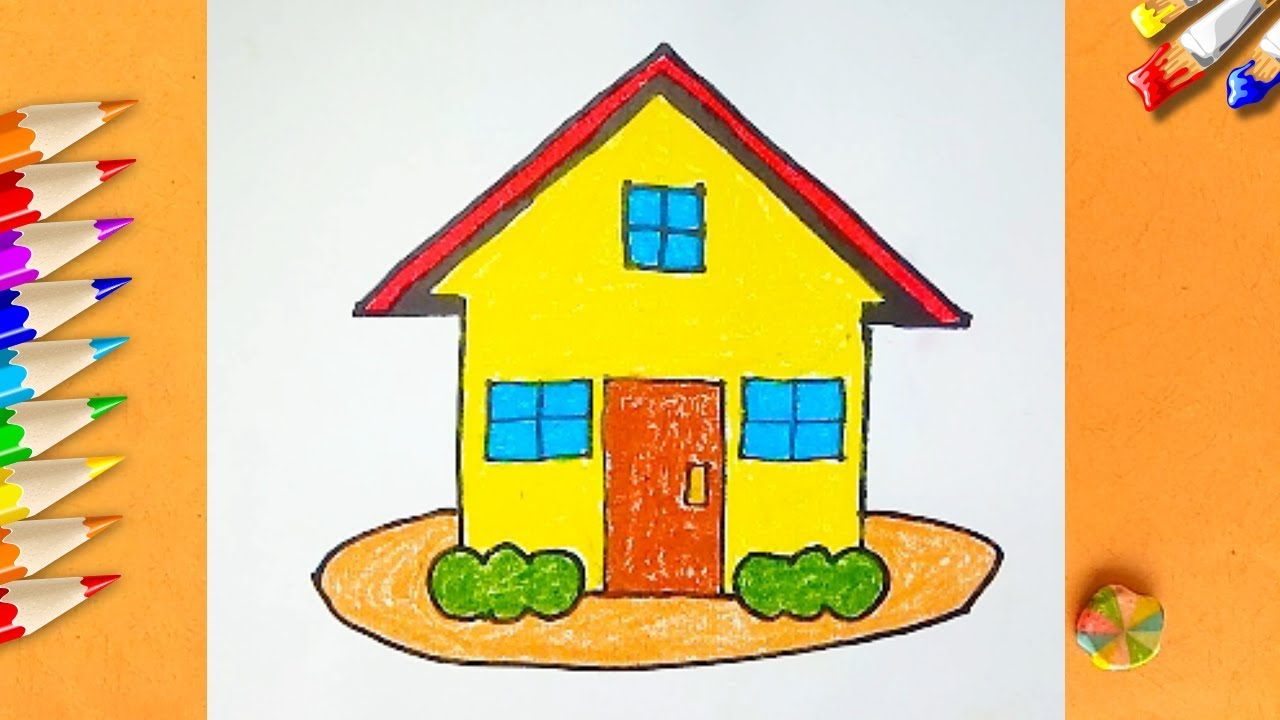 How To Draw A House For Kids Very Easy Step By Step Youtube