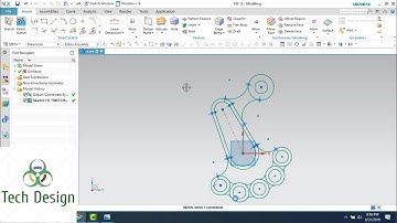 Unigraphics NX- Sketch Example 6 with constraints and Dimensioning for beginners