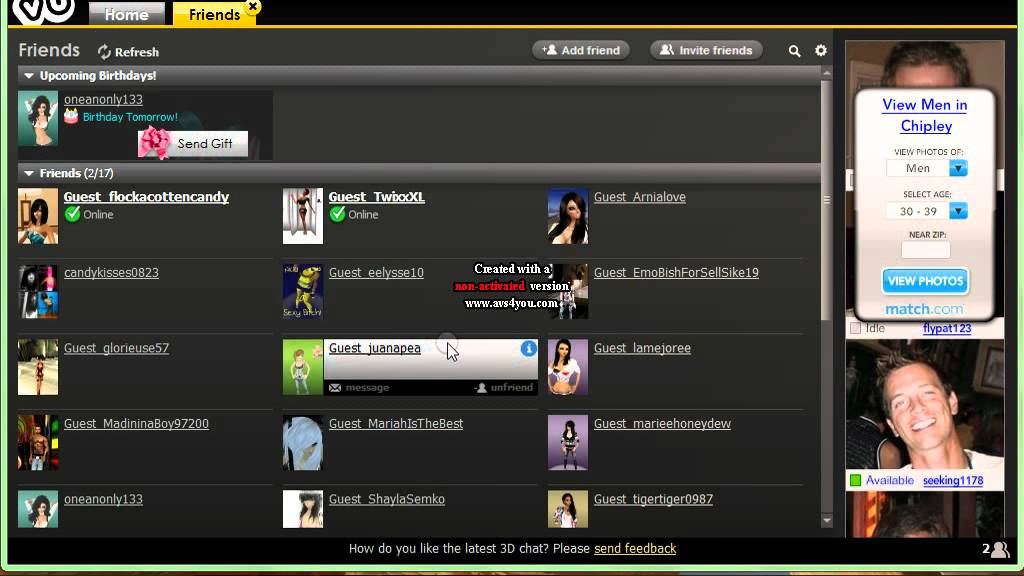 IMVU Adventures-Birthday Question