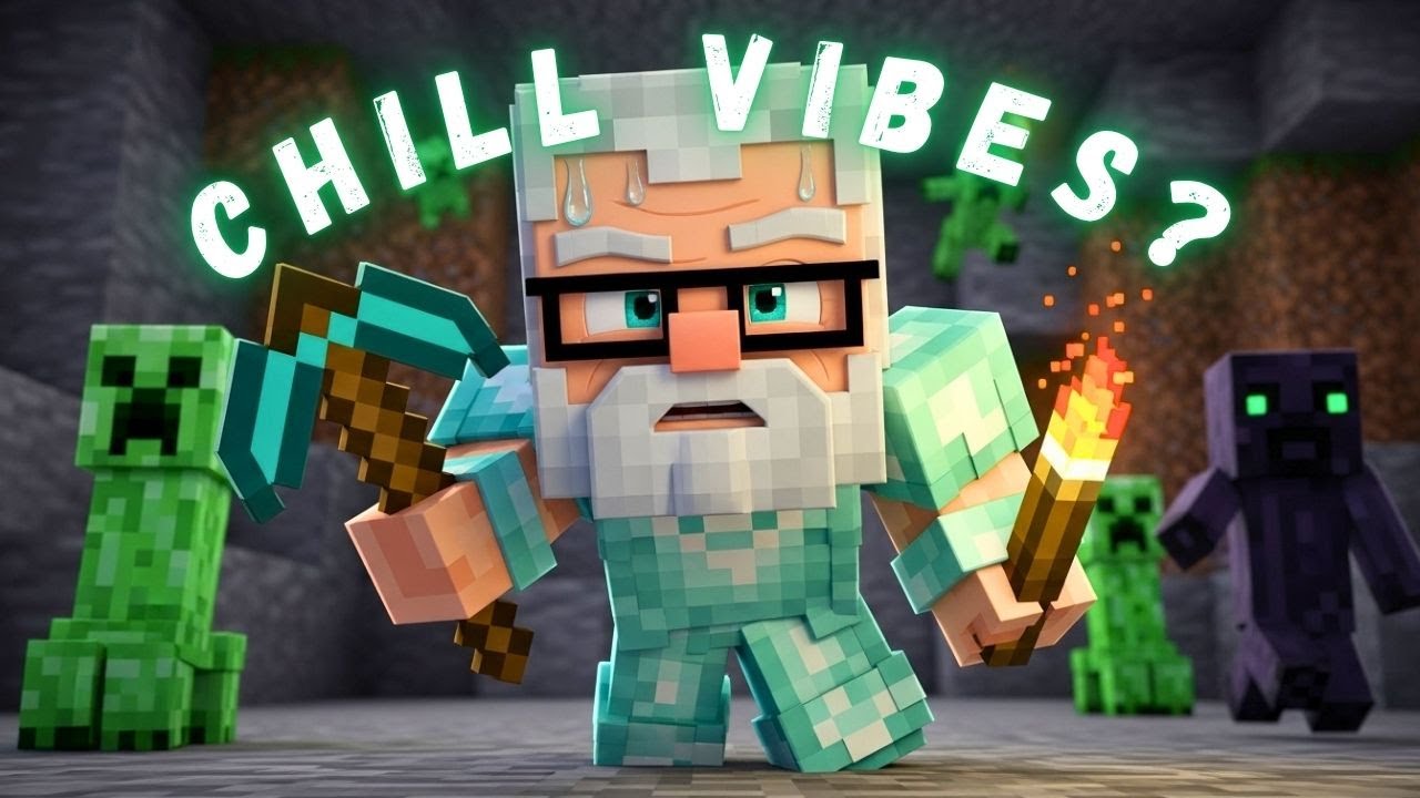 KC Grandpa’s Chill Minecraft Morning – Diamonds or Dock House? Decisions, Decisions… (Portrait)