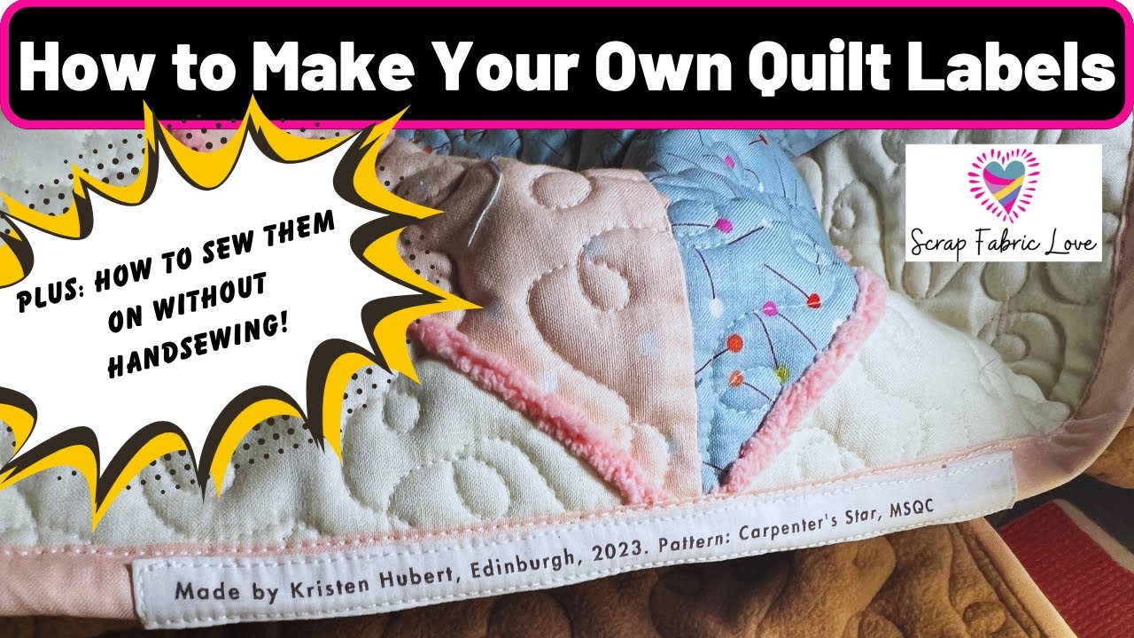 How to Make a Quilt Label with an Embroidery Machine, and how to sew it  onto your quilt 