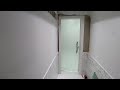 Porta de correr por trás da parede vidro Verde Jateado com puxador INOX ( 2.10x70)