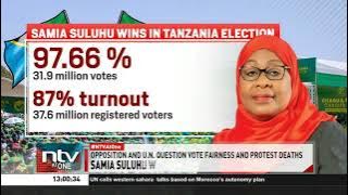President Samia Suluhu Hassan declared the winner of Tanzania’s 2025 presidential election