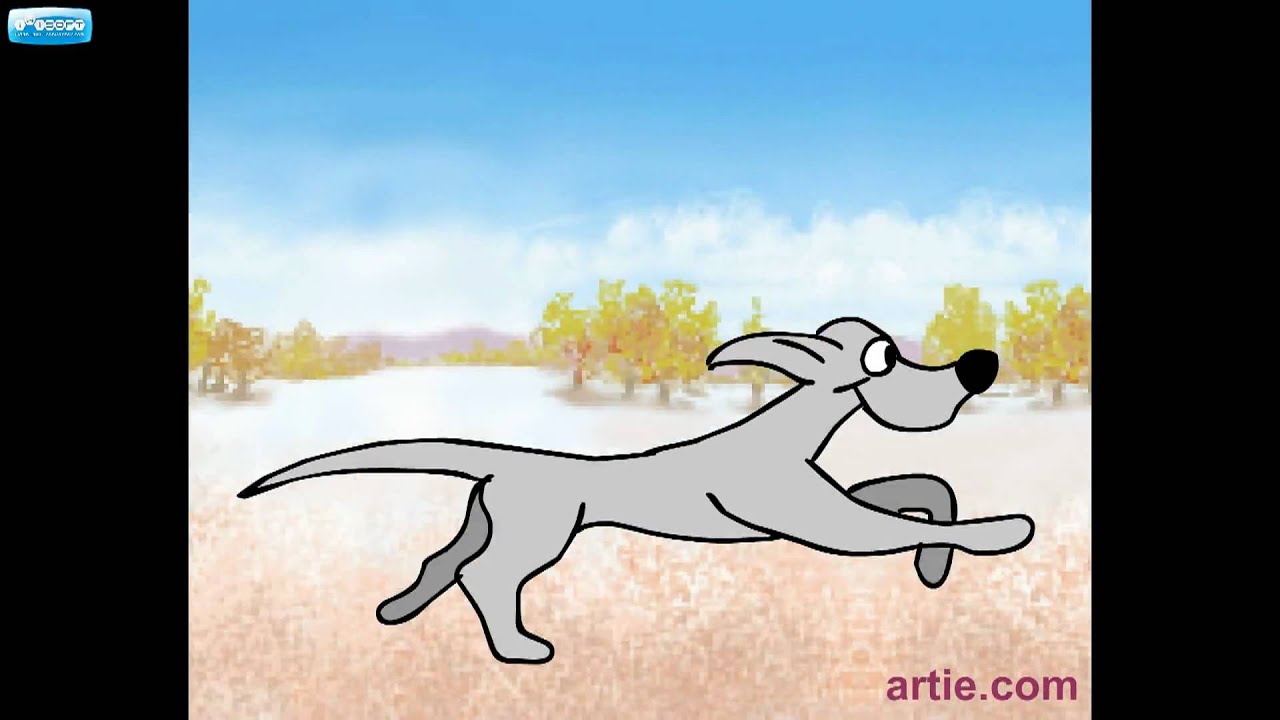 Running dog cartoon - YouTube