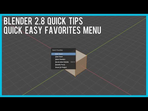 Blender 2.8 Quick Tips - Make your own hotkey shurtcuts using the Quick Favorite Menu
