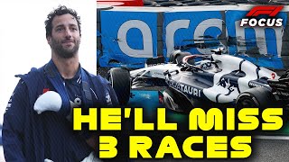 Ricciardo to miss Dutch GP and next 2 races after breaking his hand