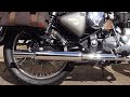 Royal Enfield classic 500, made in England Exhaust swap by hitchcocks Motorcycles!