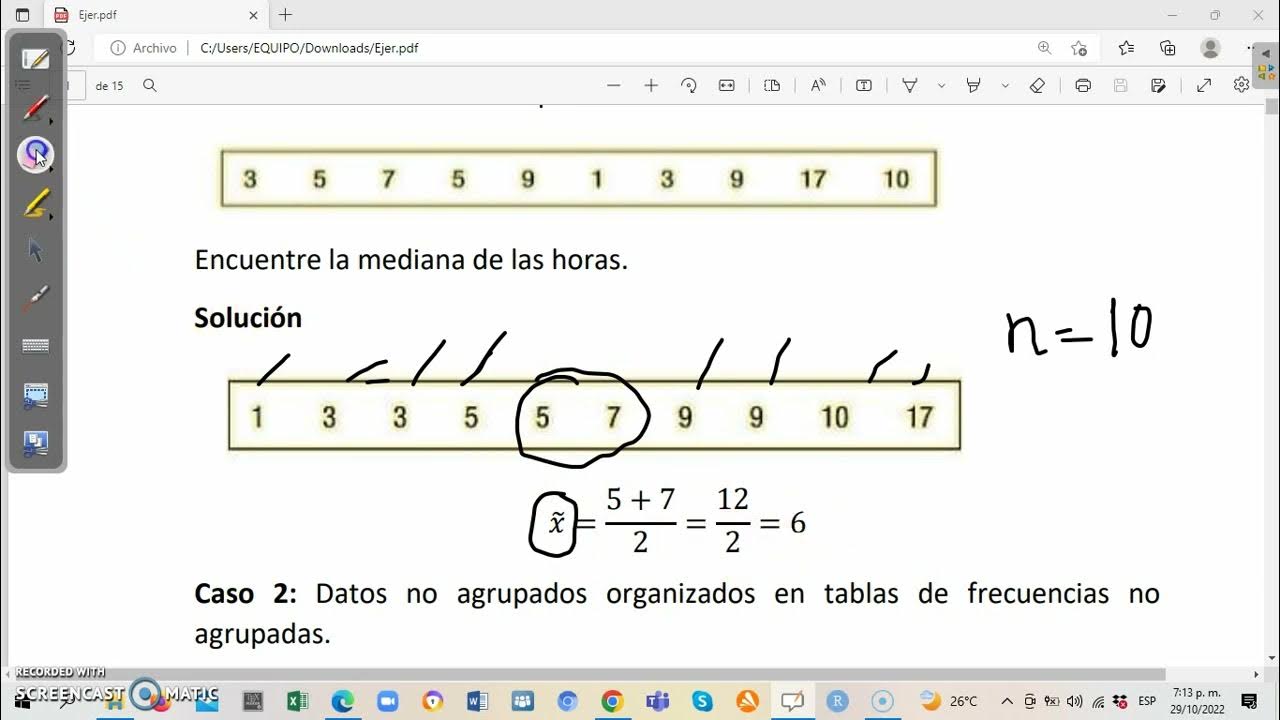 Calculo De La Mediana Para Datos No Agrupados www.youtube.com