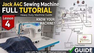 Jack A4C Sewing Machine Full Tutorial | Heavy Duty Machine Guide | Lesson 4