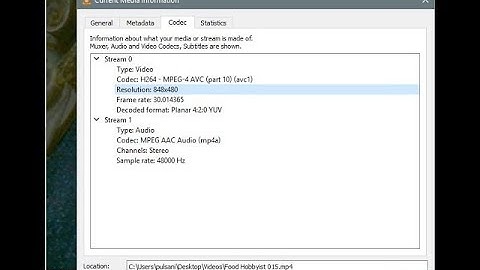VLC Player - Find out the resolution and frame rate of a video