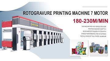 high speed 7 motor servo heat transfer film plastic rotogravure printing machine price
