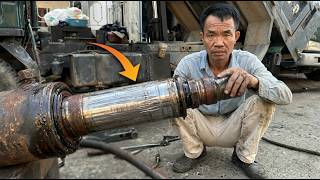 Unbelievable! Destroyed Dump Truck Hydraulic Joints Fully Restored to Like New!