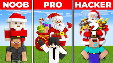 NOOB vs PRO vs HACKER ! SANTA Build Competition in Minecraft 😨 CHRISTMAS SPECIAL