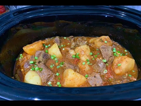 Video: Cazuela De Patatas Con Carne En Olla De Cocción Lenta