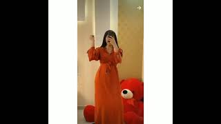 فستان لون برتقالي جمال 🧡
