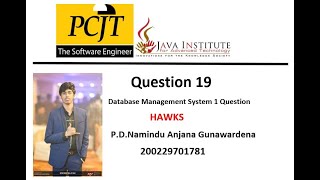 Data Base Task 19 |Use Query Statement to Enter, Modify, Delete, Search data|Java Institute|Namindu