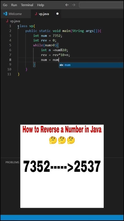 How to Reverse a Number in Java 🤔 #java #shorts #programming #forloop ...