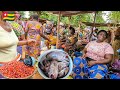 Rural African market day in Togoville. Cost of living in an African village in Togo west Africa 🌍