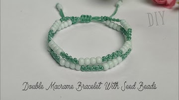 DIY Double Macrame Bracelet With Seed Beads | Macrame Bracelet Tutorial
