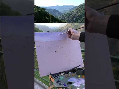 Как нарисовать горный пейзаж, горы маслом, Армения. Shorts