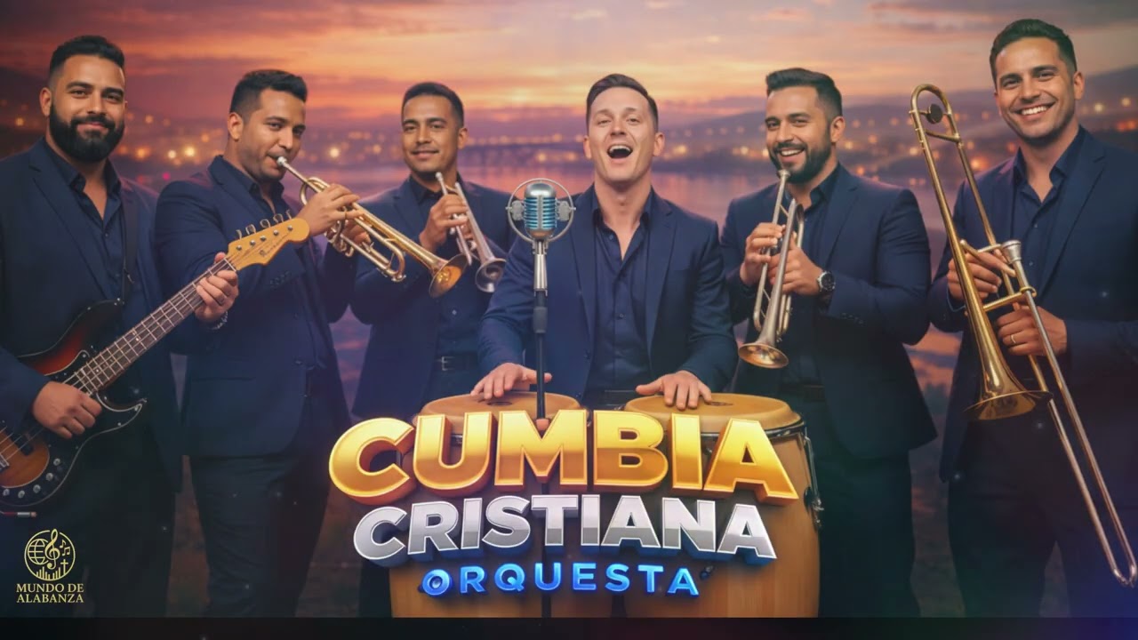 Cumbia Cristiana Orquesta.  Allá en el Cielo, hay un hogar.....Cadena de Coros Mix.